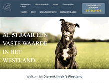Tablet Screenshot of dierenkliniekwestland.nl
